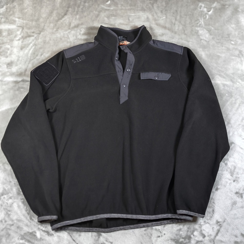 511 Tactical Apollo Tech Fleece Shirt Mens Large Black Sweatshirt Outdoor Snap